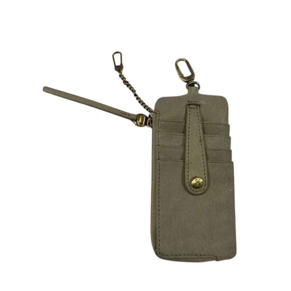 Hobo-International Delve Leather Card Case in Gray